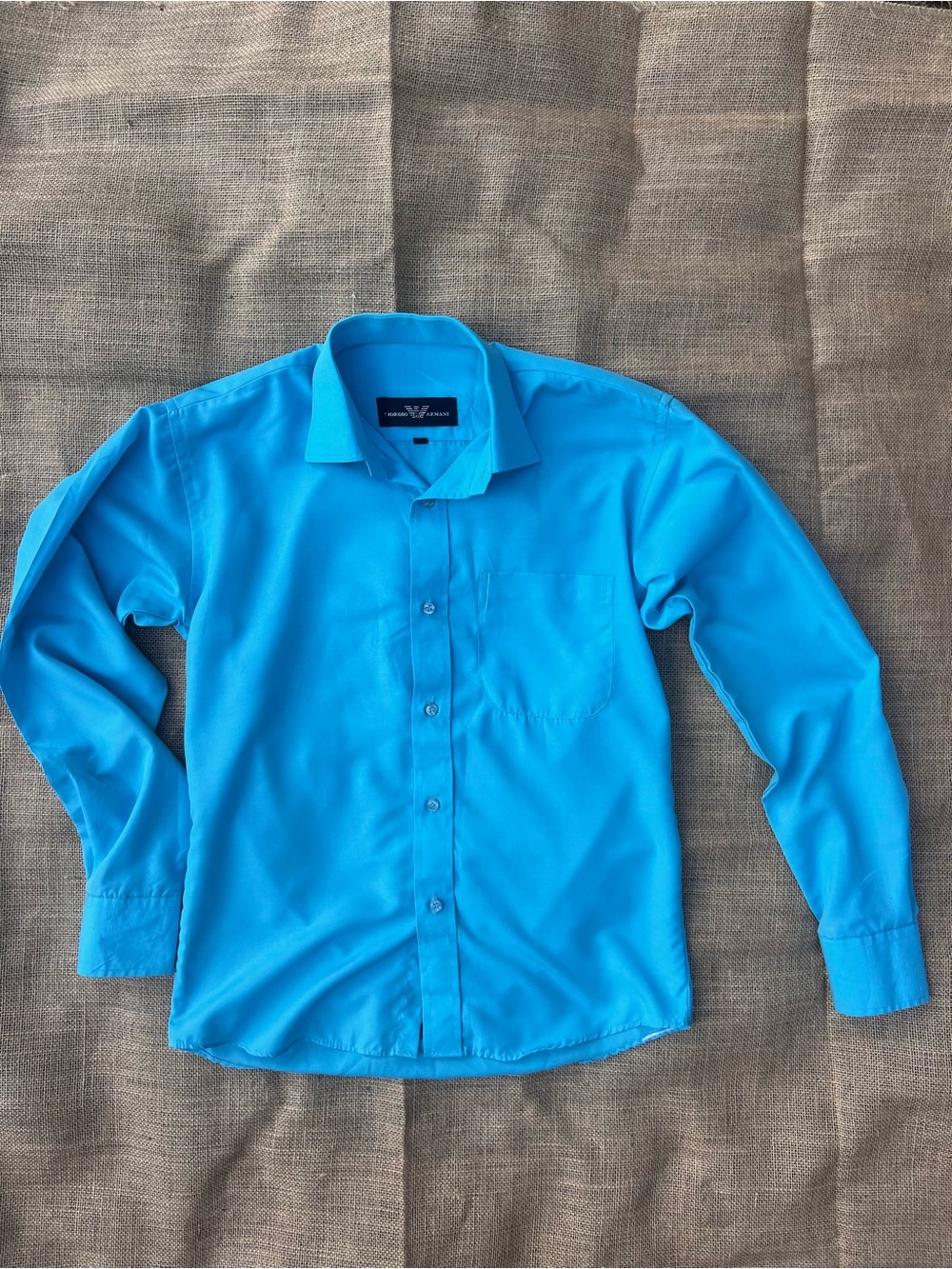 Men's Giorgio Armani Blue Dress Shirt - size 14.5, fits like a small